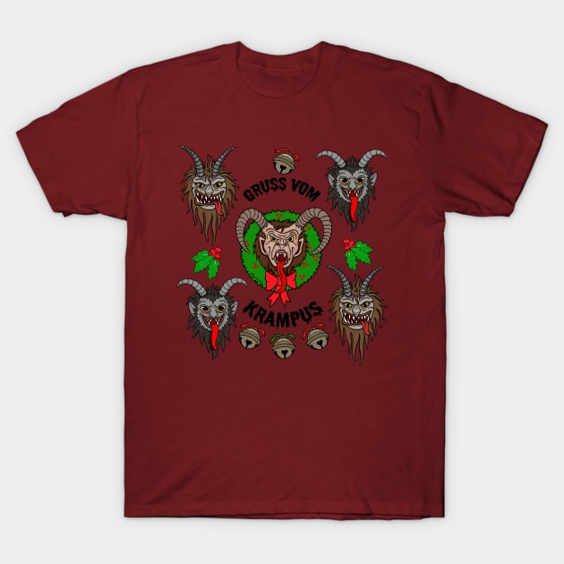 Krampus Collage T-Shirt by HonuHoney